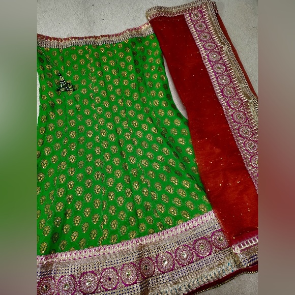 Green lehenga with blouse - Picture 1 of 3